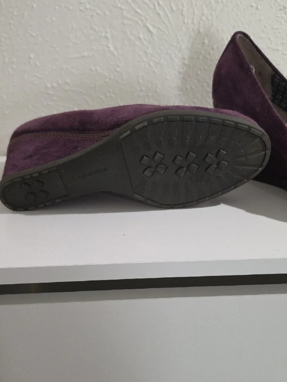 Naturalizer Purple Suede Wedge Loafers